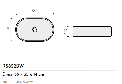 LAVABO CERAMICA BLACK and WHITE