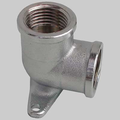 GOMITO CON FLANGIA FEMMINA/FEMMINA OTTONE NICHELATO