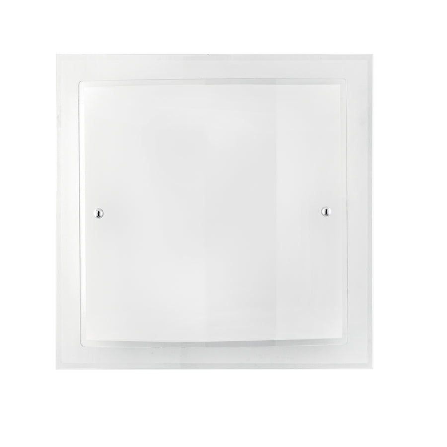 PLAFONIERA DRITTA/CURVA BIANCA 2XE27 40X11,3X40CM