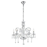 LAMPADARIO CRISTALLO TRASPARENTE 5XE14 66X135CM