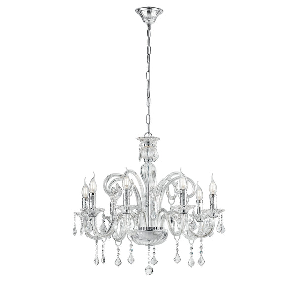 LAMPADARIO CRISTALLO TRASPARENTE 8XE14 70X135CM