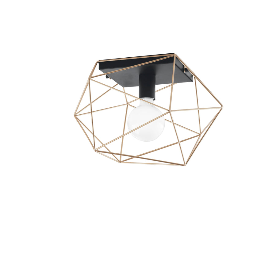 PLAFONIERA ABRAXAS NERA/ORO 1XE27 20X18,5X26,5CM