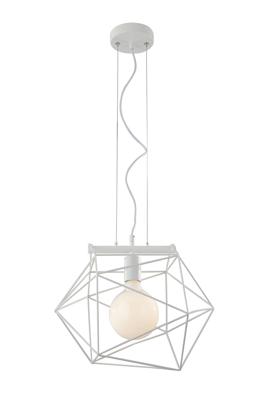 SOSPENSIONE ABRAXAS BIANCA 1XE27 40,5X29,5X150CM