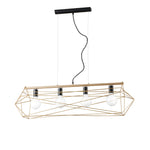 SOSPENSIONE ABRAXAS NERA/ORO 4XE27 106X29,5X150CM