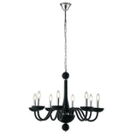 LAMPADARIO ALFIERE NERO/CROMO 8XE14 74X178CM