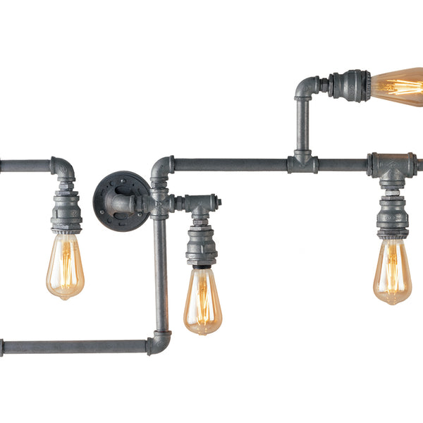 PLAFONIERA AMARCORD ZINCATA 5XE27 109X9,5X47CM