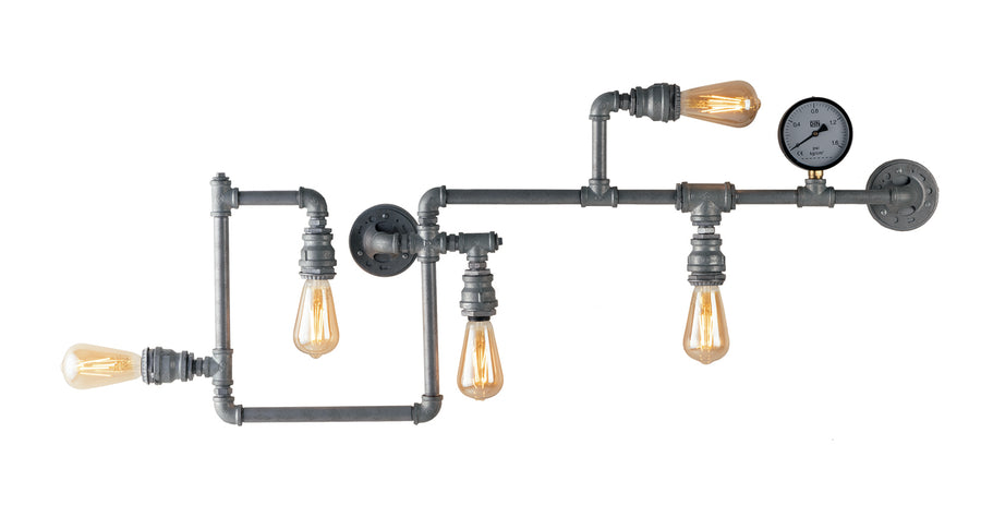 PLAFONIERA AMARCORD ZINCATA 5XE27 109X9,5X47CM
