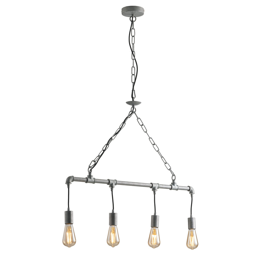 SOSPENSIONE AMARCORD ZINCATA 4XE27 86X110CM