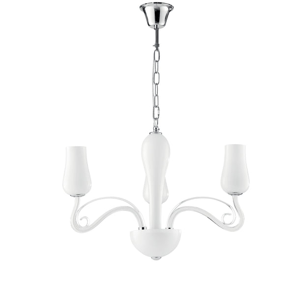 LAMPADARIO ANGEL BIANCO/CROMO 3XE14 64X115CM
