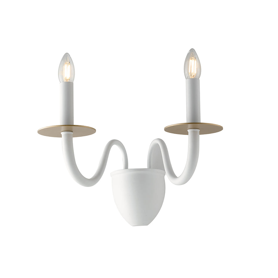 APPLIQUE ARMSTRONG BIANCA/ORO 2XE14 45X26X36CM