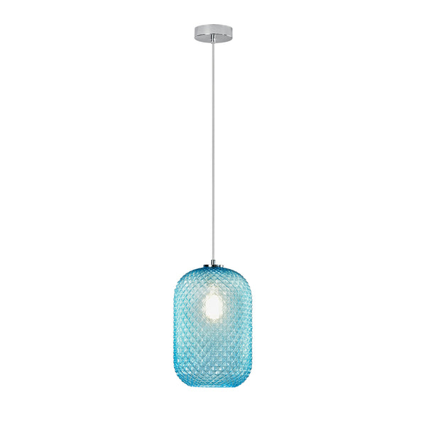 SOSPENSIONE ASHFORD OVALE TURCHESE 1XE27 20X150CM