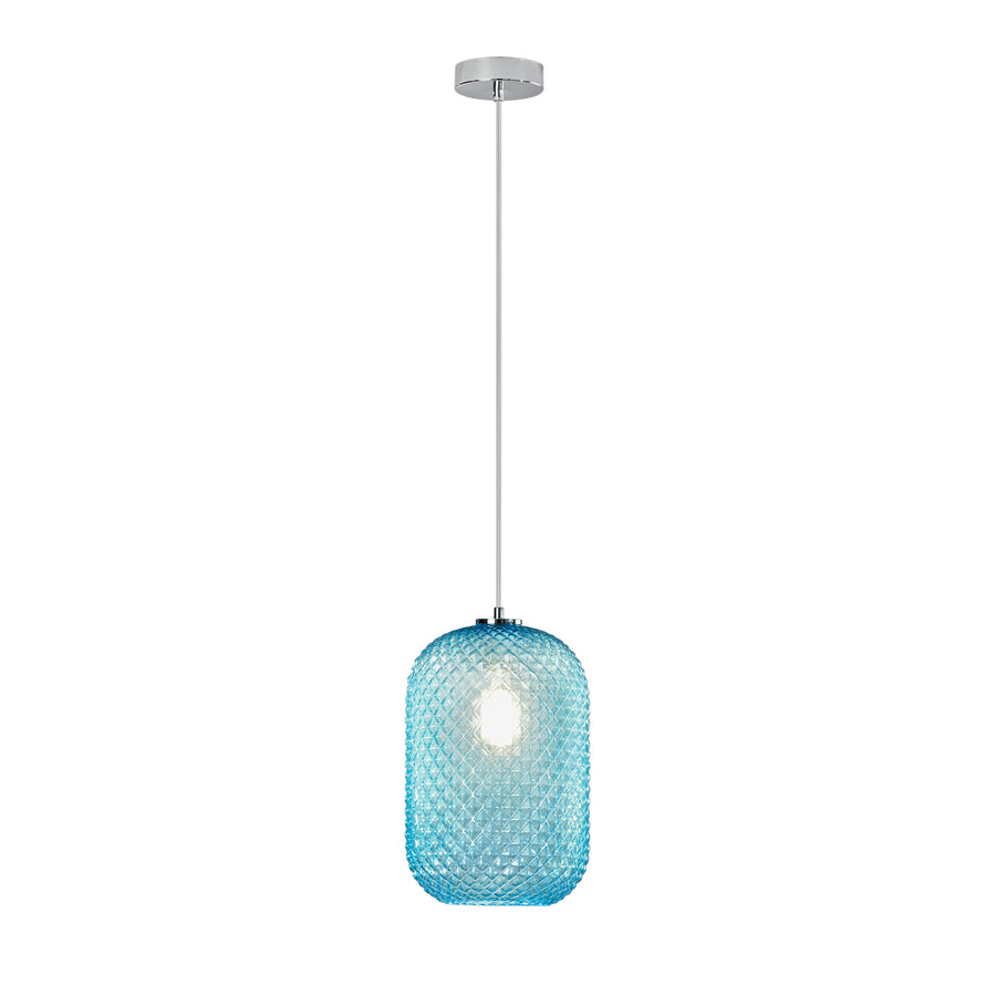 SOSPENSIONE ASHFORD OVALE TURCHESE 1XE27 20X150CM