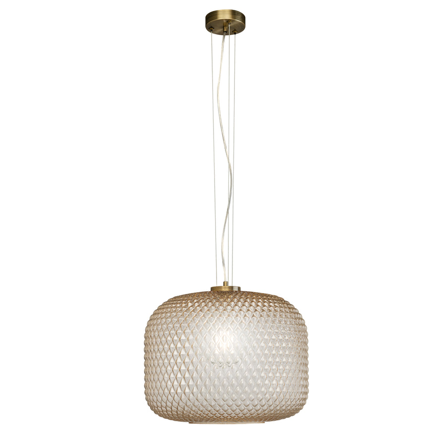 SOSPENSIONE ASHFORD SFERICA AMBRA 1XE27 40X150CM