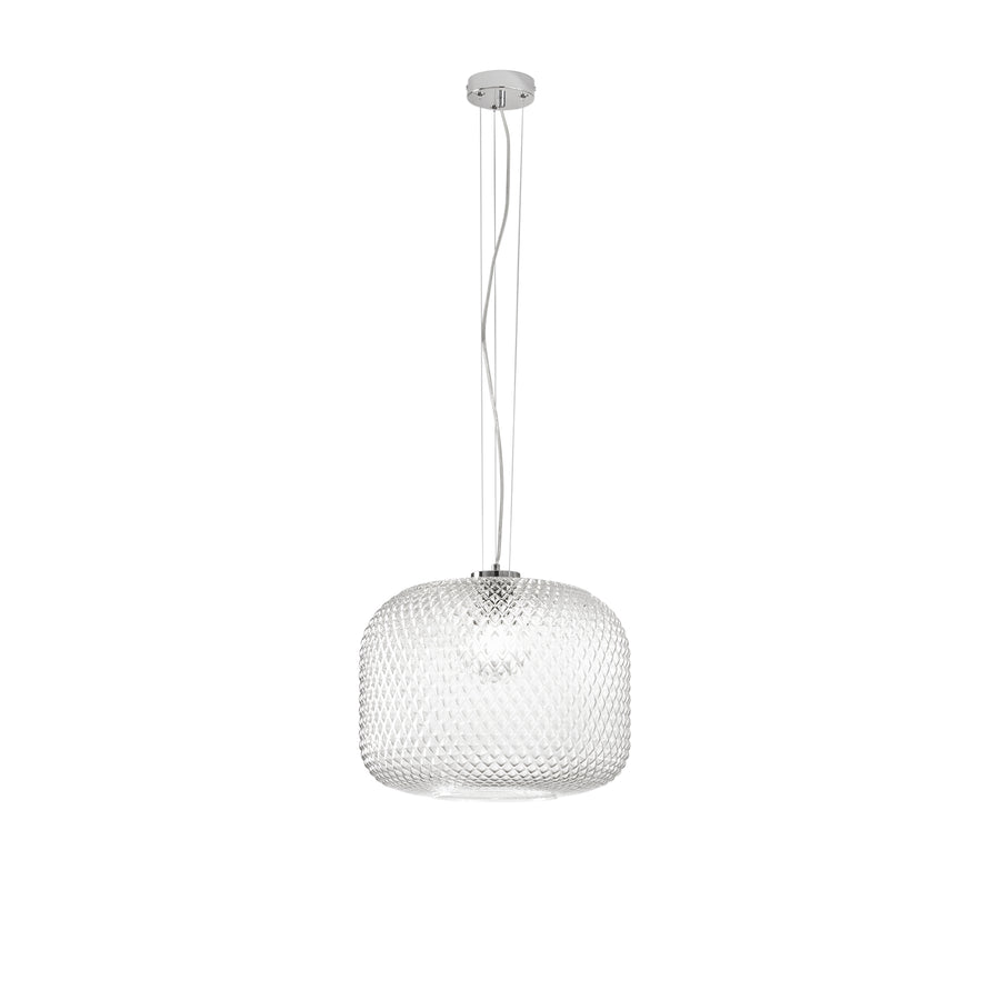 SOSPENSIONE ASHFORD SFERICA TRASPARENTE 1XE27 40X150CM