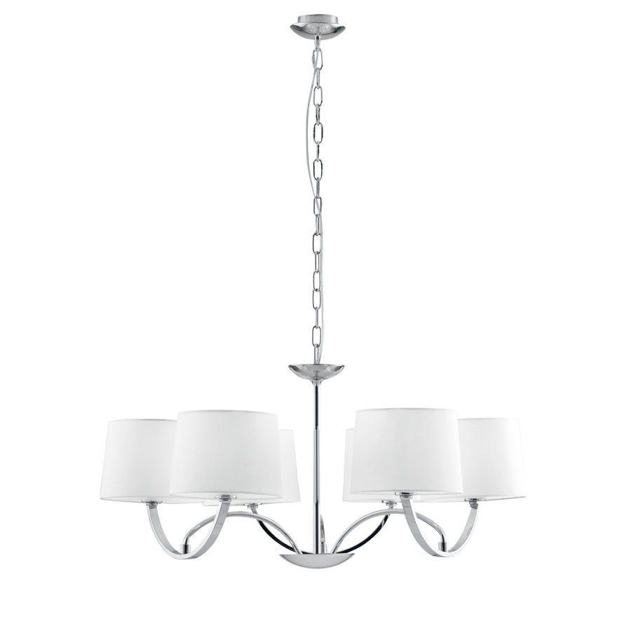 LAMPADARIO ASTORIA CROMO/BIANCO 6XE27 82X120CM