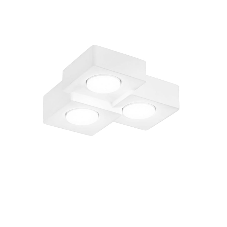 PLAFONIERA ATHEN QUADRATA BIANCA 3XGX53 27X27X7,3CM