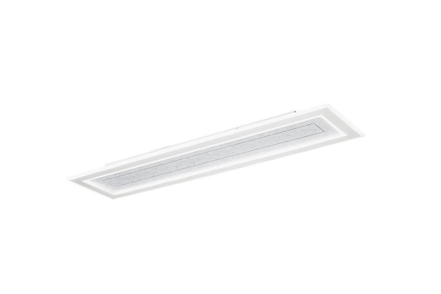 PLAFONIERA AUX GRIGIA RETTANGOLARE IN PMMA 40W CCT 3000/4000/6500K 120X30X5.5CM