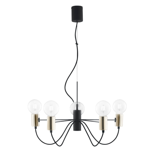 SOSPENSIONE AXON NERA/ORO 5XE27 60X7,5X143CM