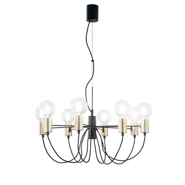 SOSPENSIONE AXON NERA/ORO 8XE27 66X7,5X143CM