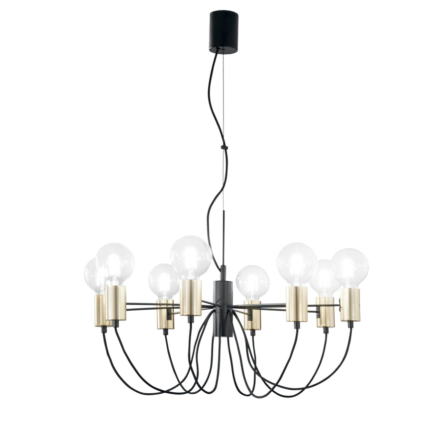 SOSPENSIONE AXON NERA/ORO 8XE27 66X7,5X143CM