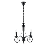 LAMPADARIO BEATRICE ANTRACITE 3XE14 37X120CM