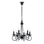 LAMPADARIO BEATRICE ANTRACITE 6XE14 50X120CM