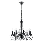 LAMPADARIO BEATRICE ANTRACITE 8XE14 63X120CM