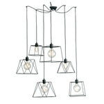 SOSPENSIONE BROOKLYN POLIGONALE NERA 6XE27 250CM