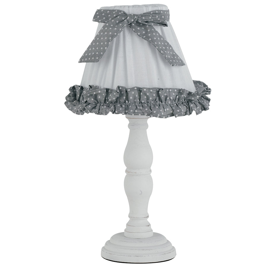 LUME CANDY BIANCO CON LEGNO 1XE14 18X34CM