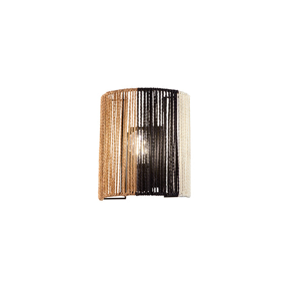 APPLIQUE COCONUT BIANCO+NERO+MARRONE IN METALLO 1XE27 40W LAMP. SIZE 20x10x23CM, STRUTTURA 20X10X23CM