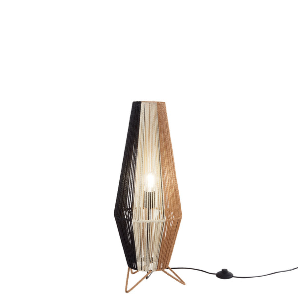 LUME COCONUT NERO+BIANCO+MARRONE IN METALLO 1XE27 40W LAMP SIZE D25xH60CM STRUTTURA D25XH70CM