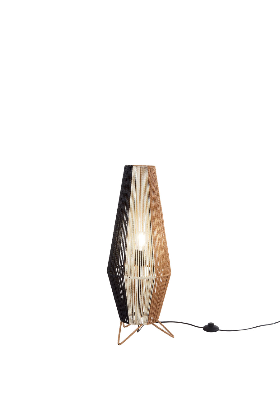 LUME COCONUT NERO+BIANCO+MARRONE IN METALLO 1XE27 40W LAMP SIZE D25xH60CM STRUTTURA D25XH70CM