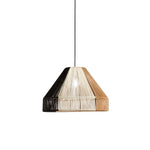 SOSPENSIONE COCONUT NERO+MARRONE+BIANCO IN METALLO 1XE27 40W LAMP SIZE Dia45xH30CM STRUTTURA 45x45x220CM