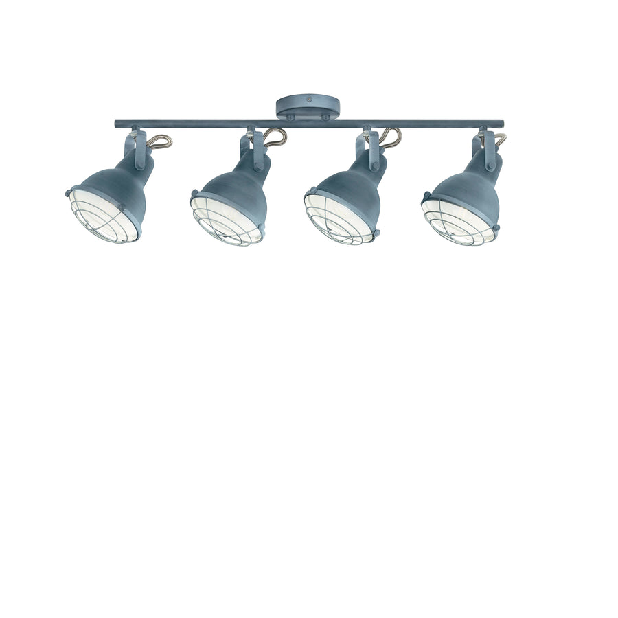 PLAFONIERA CUBA GRIGIA/BIANCO 4XE14 77,5X13X17CM