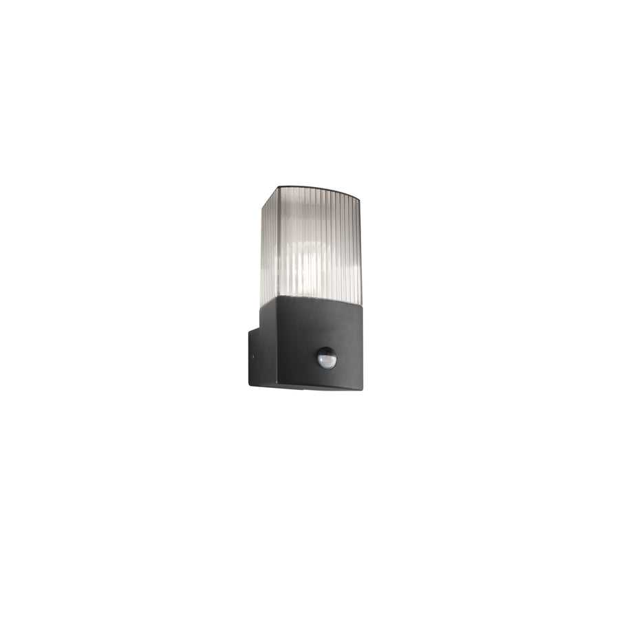 APPLIQUE DARK ANTRACITE/FUME' 1XE27 IP54 CON SENSORE 10,6X11,9X21,8CM