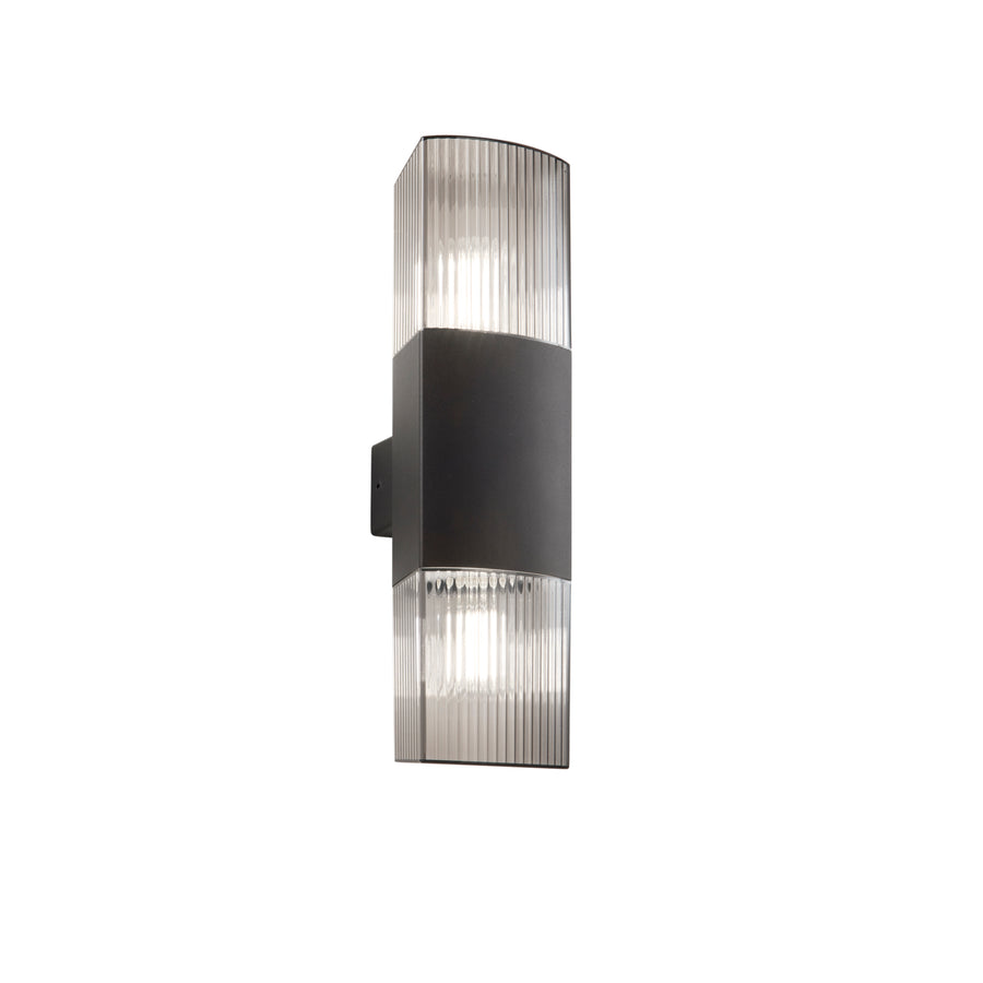 APPLIQUE BIEMISSIONE DARK ANTRACITE/FUME' 2XE27 IP54 10,6X12,1X40CM