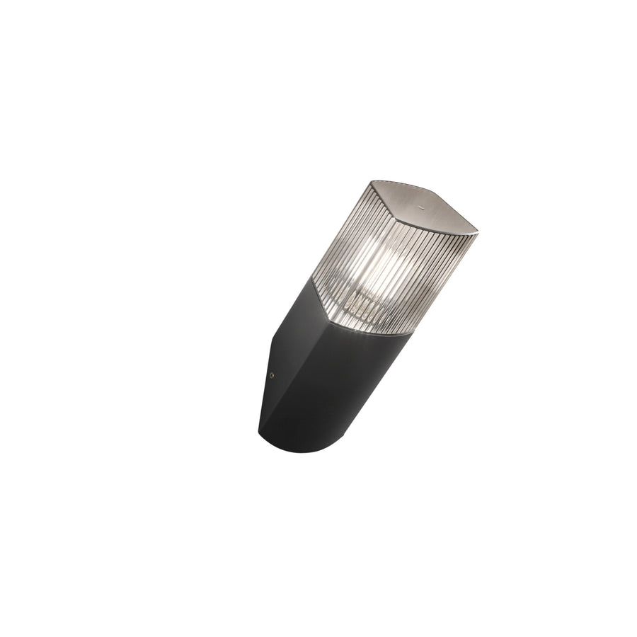 APPLIQUE 45° DARK ANTRACITE/FUME' 1XE27 IP54 10,6X28,6CM