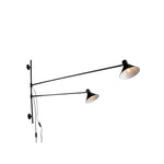 APPLIQUE DUETTO REGOLABILE NERA 2XE27 154X20,5X90CM