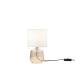 LUME EMERALD AMBRA IN VETRO CON PARALUME IN TESSUTO 1XE14 STRUTTURA D15X25CM PARALUME D15X16CM