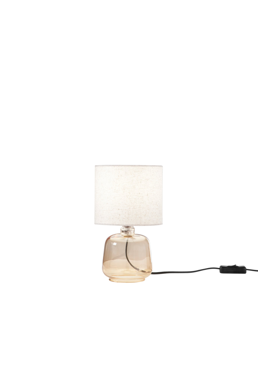 LUME EMERALD AMBRA IN VETRO CON PARALUME IN TESSUTO 1XE14 STRUTTURA D15X25CM PARALUME D15X16CM