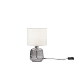 LUME EMERALD GRIGIO IN VETRO CON PARALUME IN TESSUTO 1XE14 STRUTTURA D15X25CM PARALUME D15X16CM