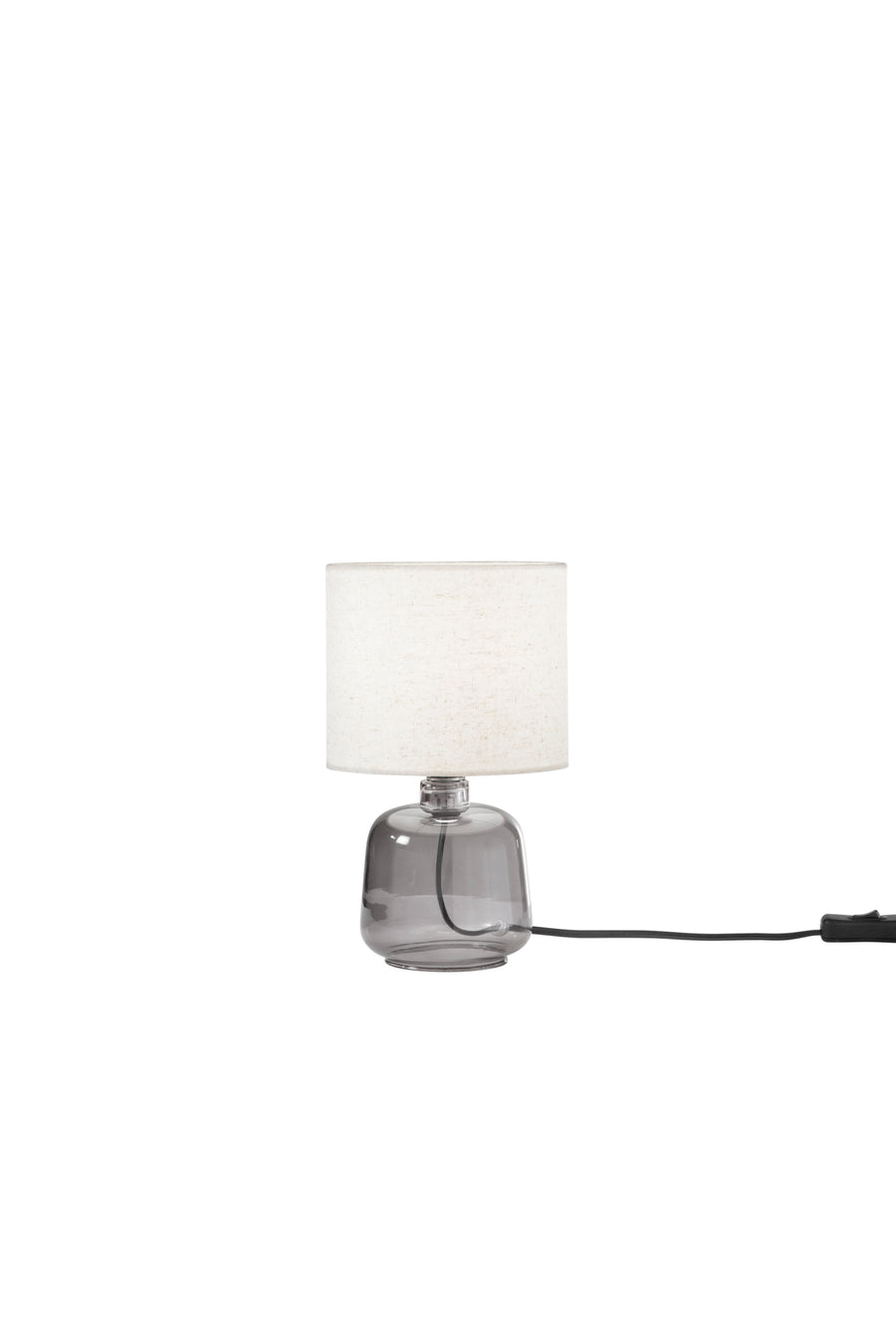 LUME EMERALD GRIGIO IN VETRO CON PARALUME IN TESSUTO 1XE14 STRUTTURA D15X25CM PARALUME D15X16CM