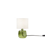 LUME EMERALD VERDE IN VETRO CON PARALUME IN TESSUTO 1XE14 STRUTTURA D15X25CM PARALUME D15X16CM