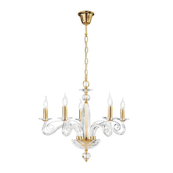 LAMPADARIO EPOQUE ORO 5XE14 65X140CM