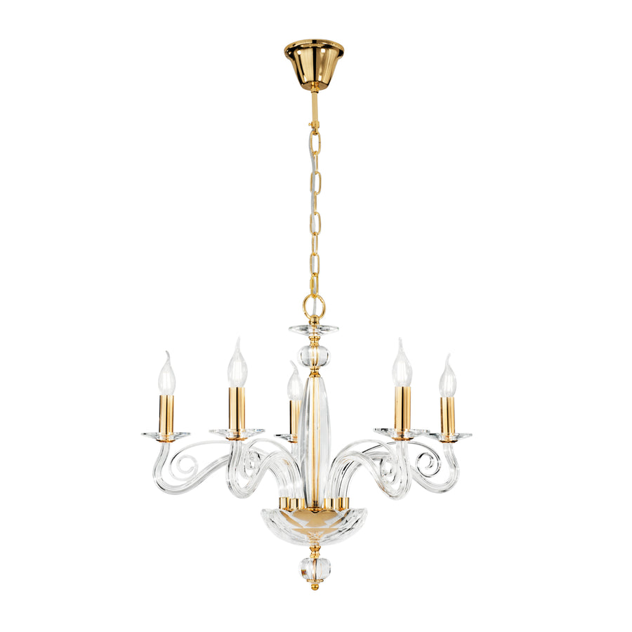 LAMPADARIO EPOQUE ORO 5XE14 65X140CM