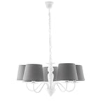 LAMPADARIO FAVOLA BIANCO/GRIGIO 5XE14 56X100CM