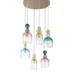SOSPENSIONE GAUDI SEI PENDENTI IN VETRO 6XE14 57X185,5CM