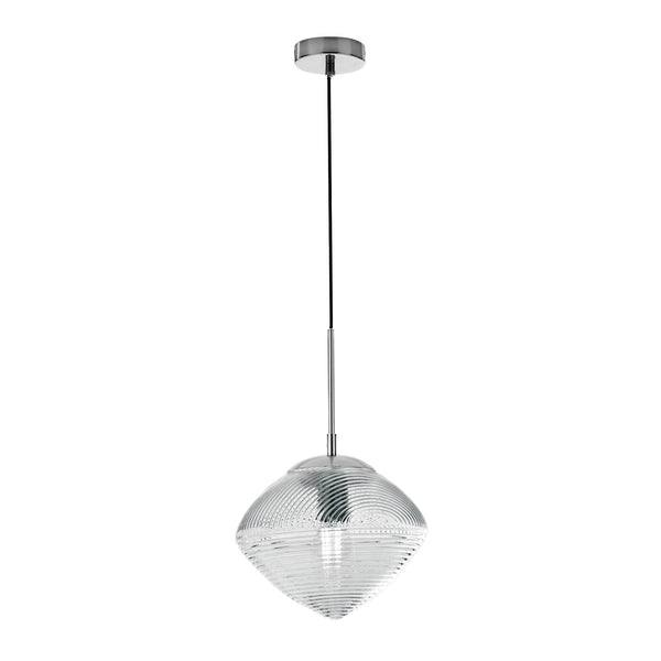 SOSPENSIONE GREENWICH PRISMA CROMO/ACQUAMARINA 1XE27 26,3X162,7CM