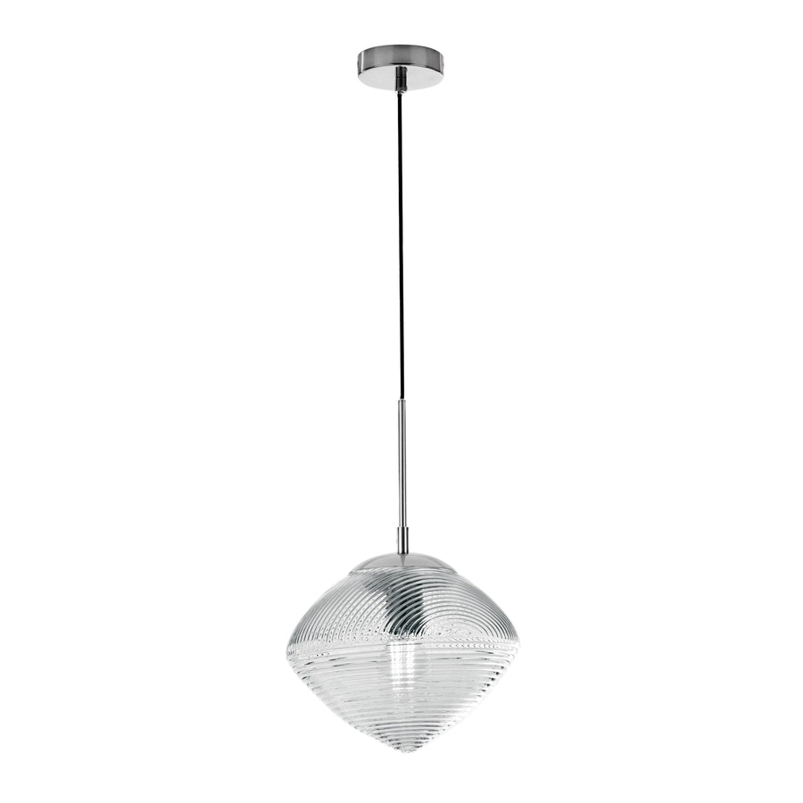 SOSPENSIONE GREENWICH PRISMA CROMO/ACQUAMARINA 1XE27 26,3X162,7CM