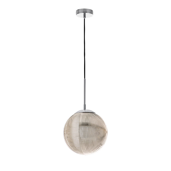 SOSPENSIONE GREENWICH SFERA CROMO/FUME' 1XE27 25X166CM
